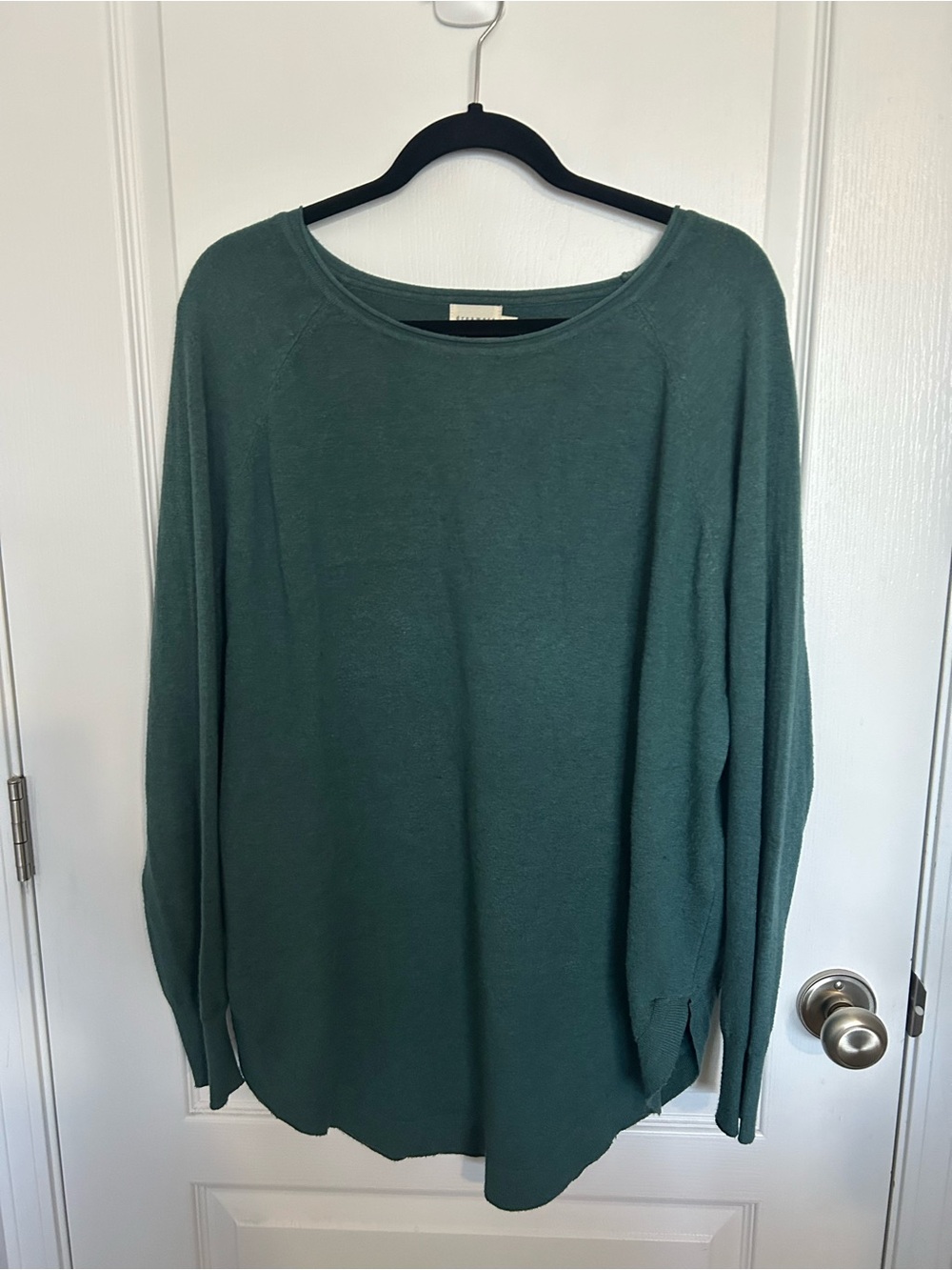 Dreamers Teal Scoop Neck Pullover Sweater